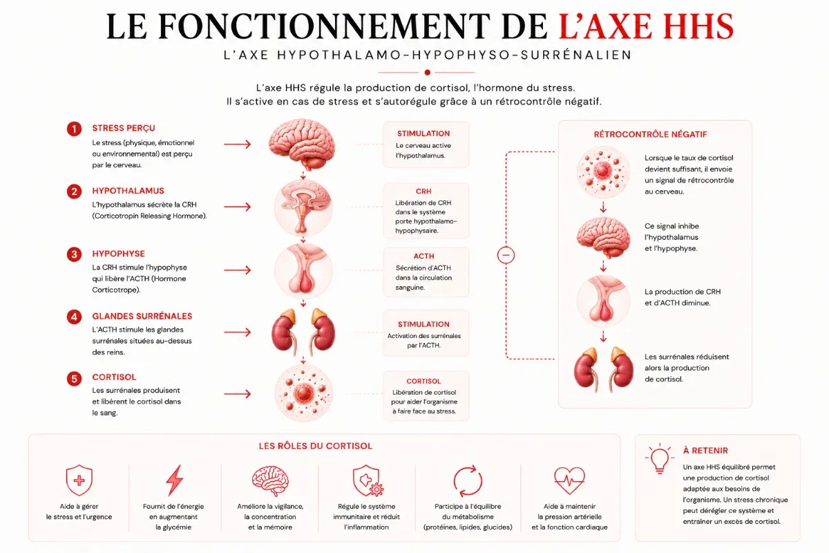 Schéma du fonctionnement de l'axe HHS