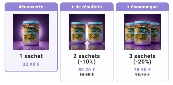 Exemple de tarification dégressive chez Wander