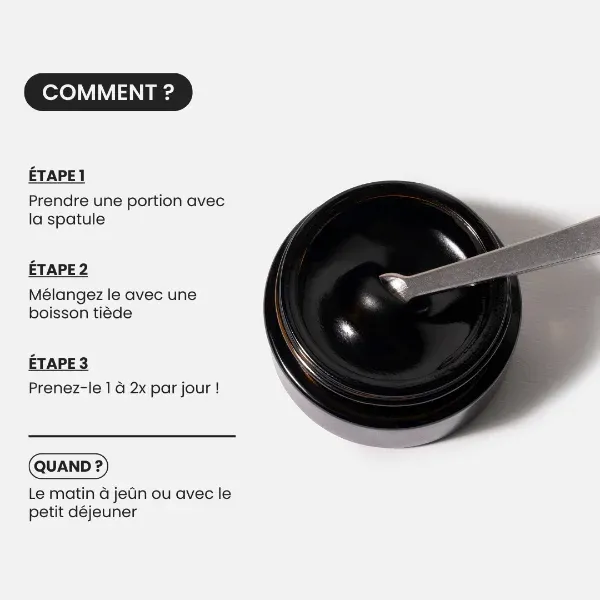 Les 3 étapes pour la prise de la résine de Shilajit
