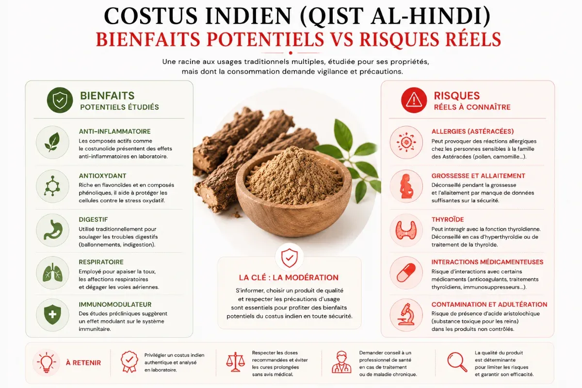Les bienfaits et risques du Costus indien