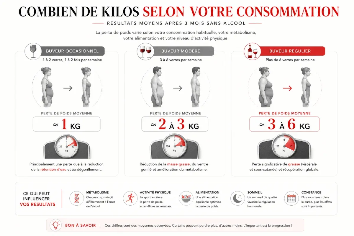 Combien de kilos vous pouvez perdre selon votre consommation