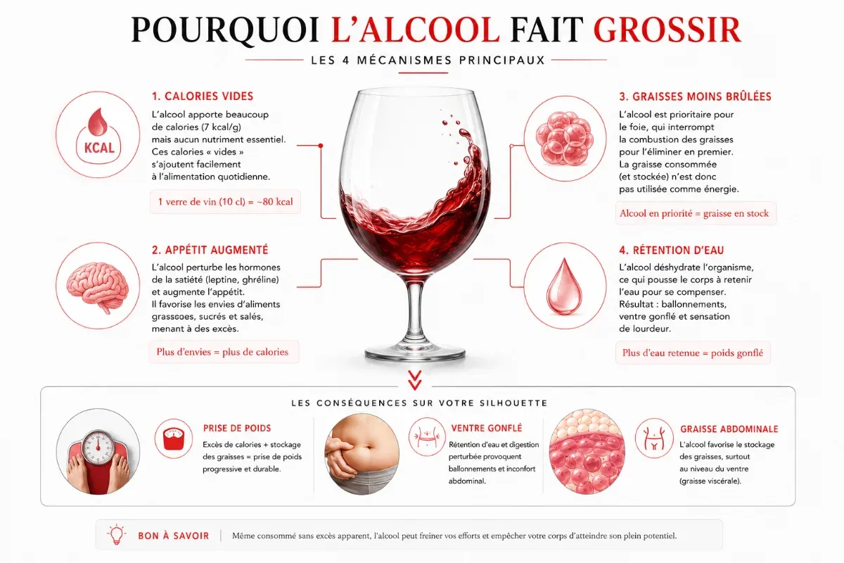 Pourquoi l'alcool fait grossir et empêche de maigrir