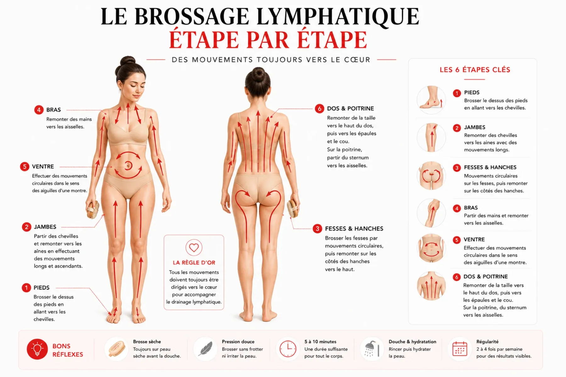 Le brossage lymphatique étape par étape