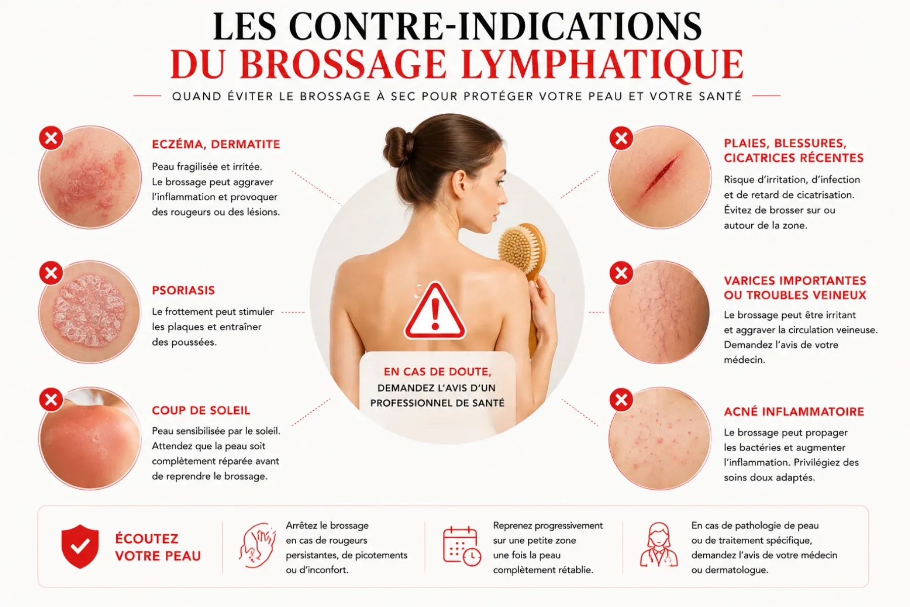 Les contres-indications du brossage lymphatique