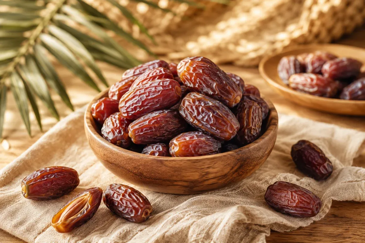 Dattes Medjool et Deglet Nour pour illustrer les bienfaits des dattes