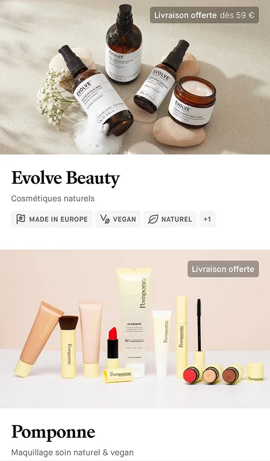 Exemples de ventes Choose avec livraison offerte sans minimum et livraison offerte dès 59€ d'achat