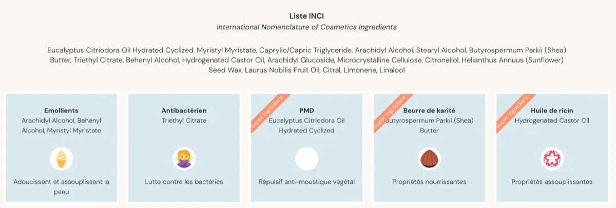 Liste INCI de l'Anti Mou-Stick Unbottled