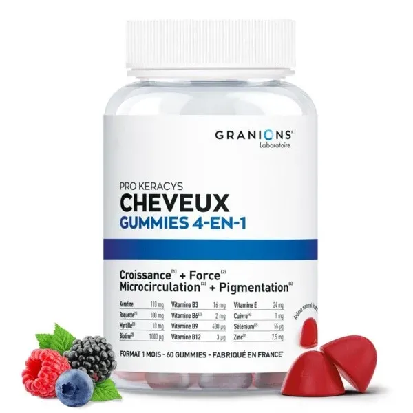 Gummies cheveux Granions Pro Keracys 4-en-1