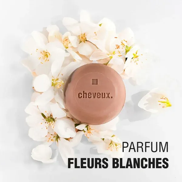 Shampoing solide tous types La Marque en Moins parfum fleurs blanches