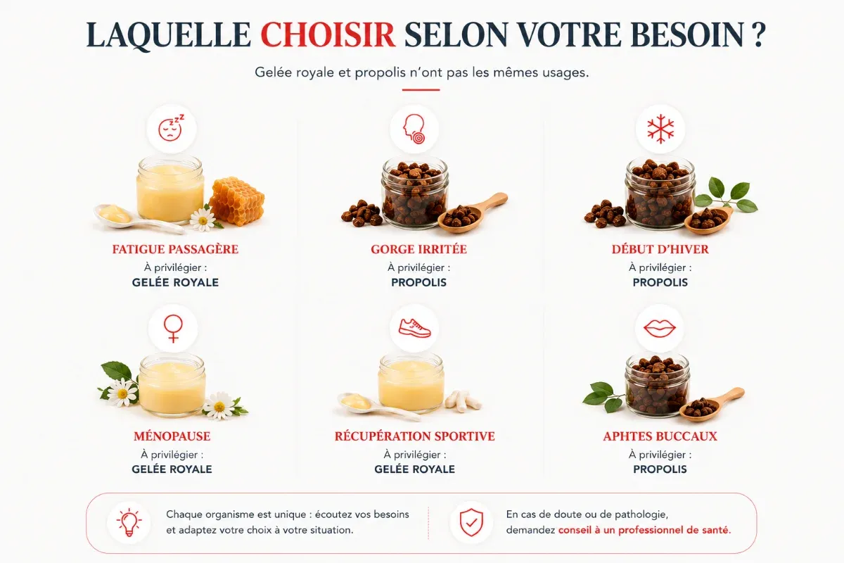 Comparaison entre la gelée royale et la propolis