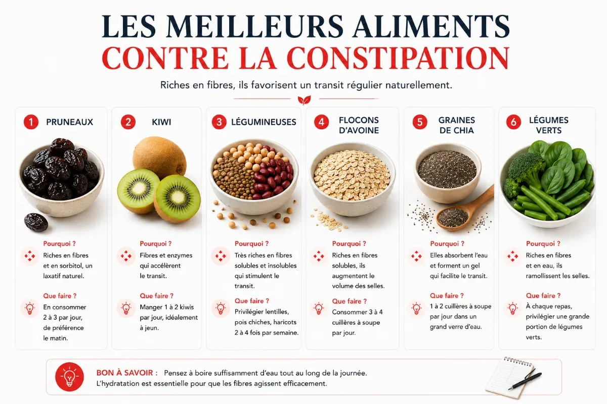 Meilleurs aliments riches en fibres contre la constipation