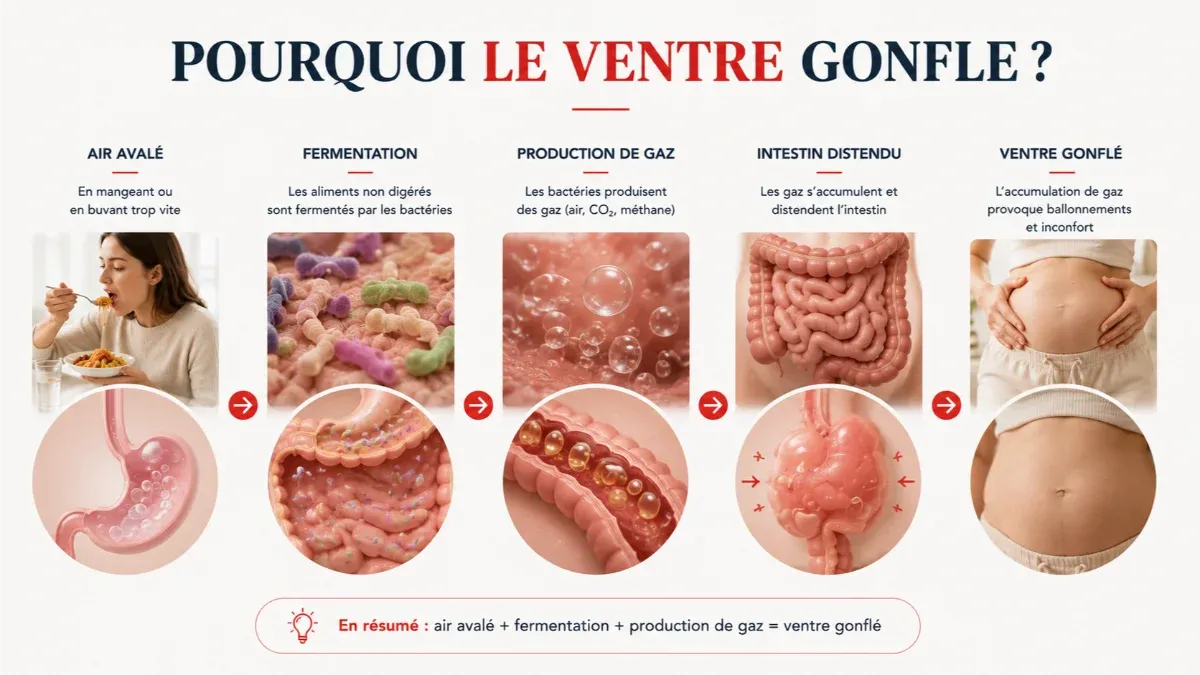 Causes du ventre gonfle et des ballonnements digestifs