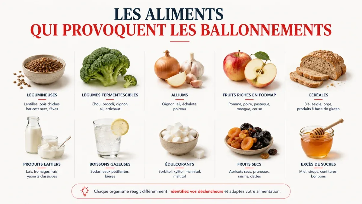 Aliments qui provoquent des ballonnements comme les choux et les legumineuses
