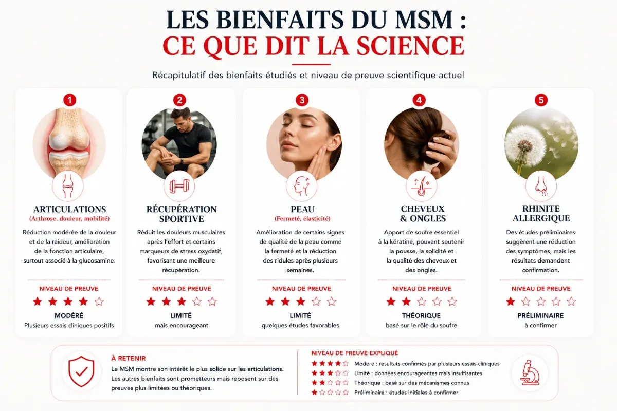 MSM soufre organique pour le confort des articulations