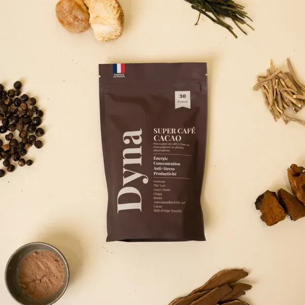 Cafe aux champignons adaptogenes Dyna Super Cafe Cacao