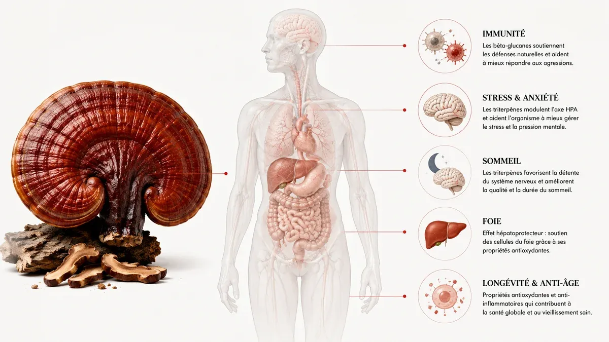 Infographie : Reishi et immunité