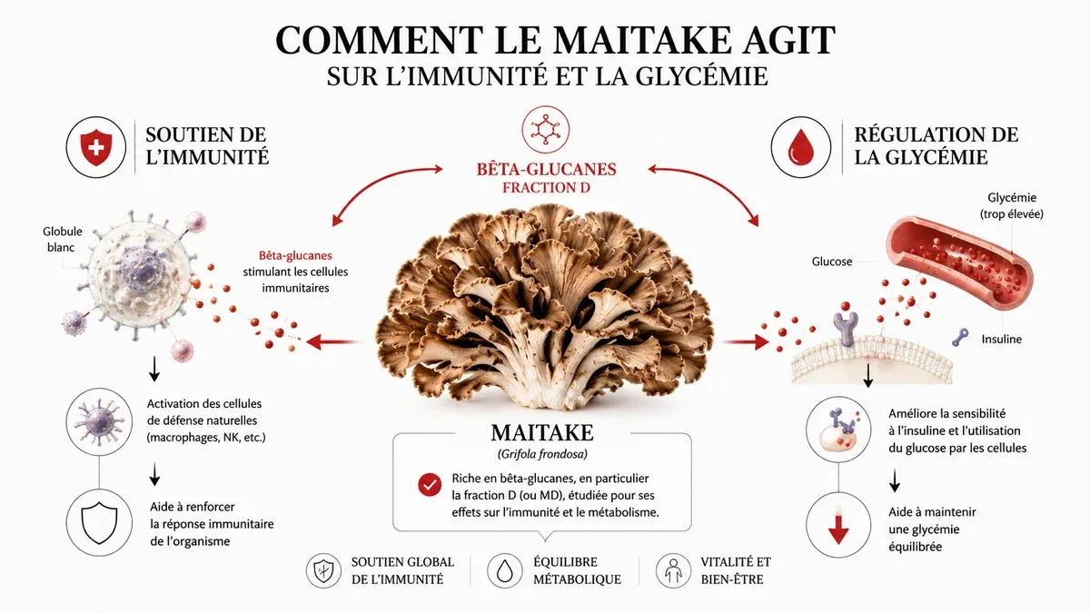 Infographie : Maitake, glycémie et diabète