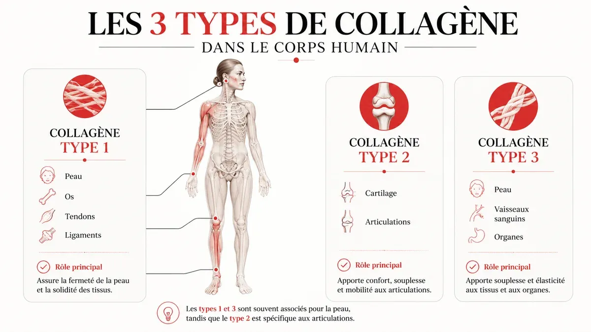 Infographie : Les différents types de collagène