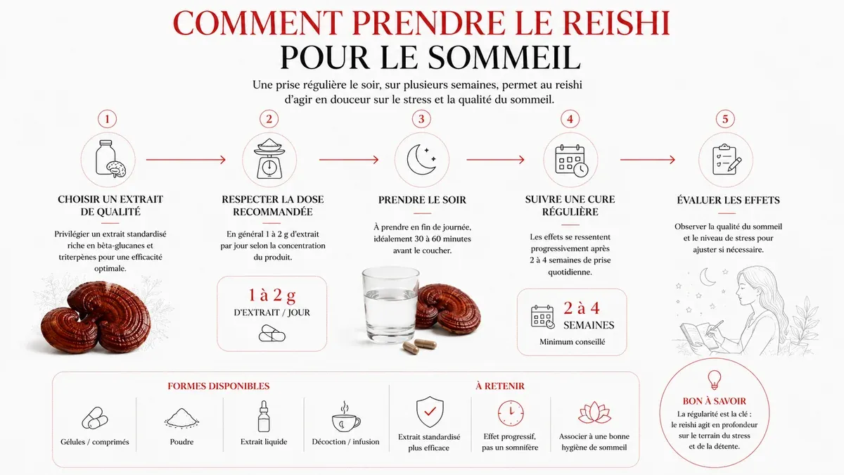 Infographie : Reishi et autres champignons adaptogènes