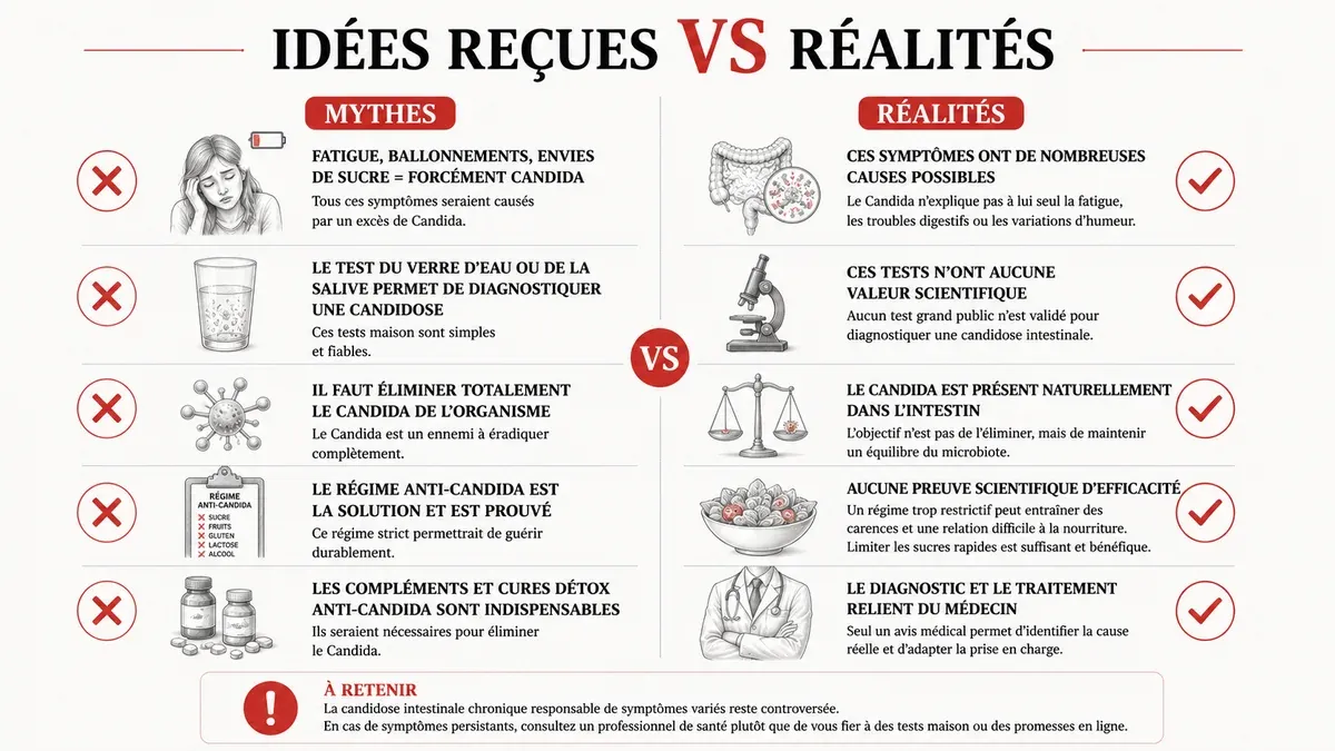 Infographie : Méfiance face aux fausses promesses autour de la candidose