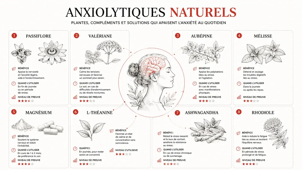 Infographie : Les plantes anxiolytiques naturelles