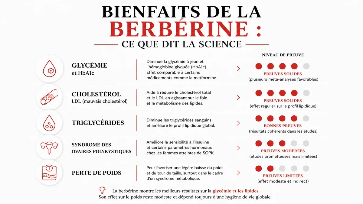 Infographie : Comment agit la berbérine sur le métabolisme