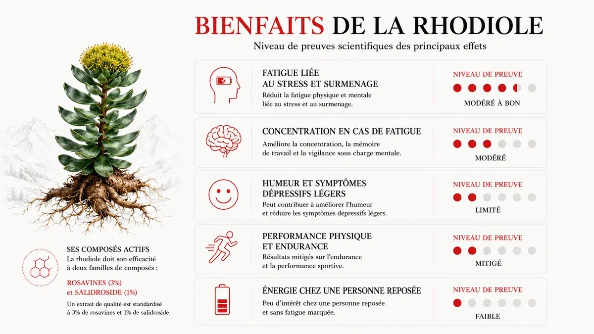 Infographie : À qui s'adresse la rhodiole en priorité
