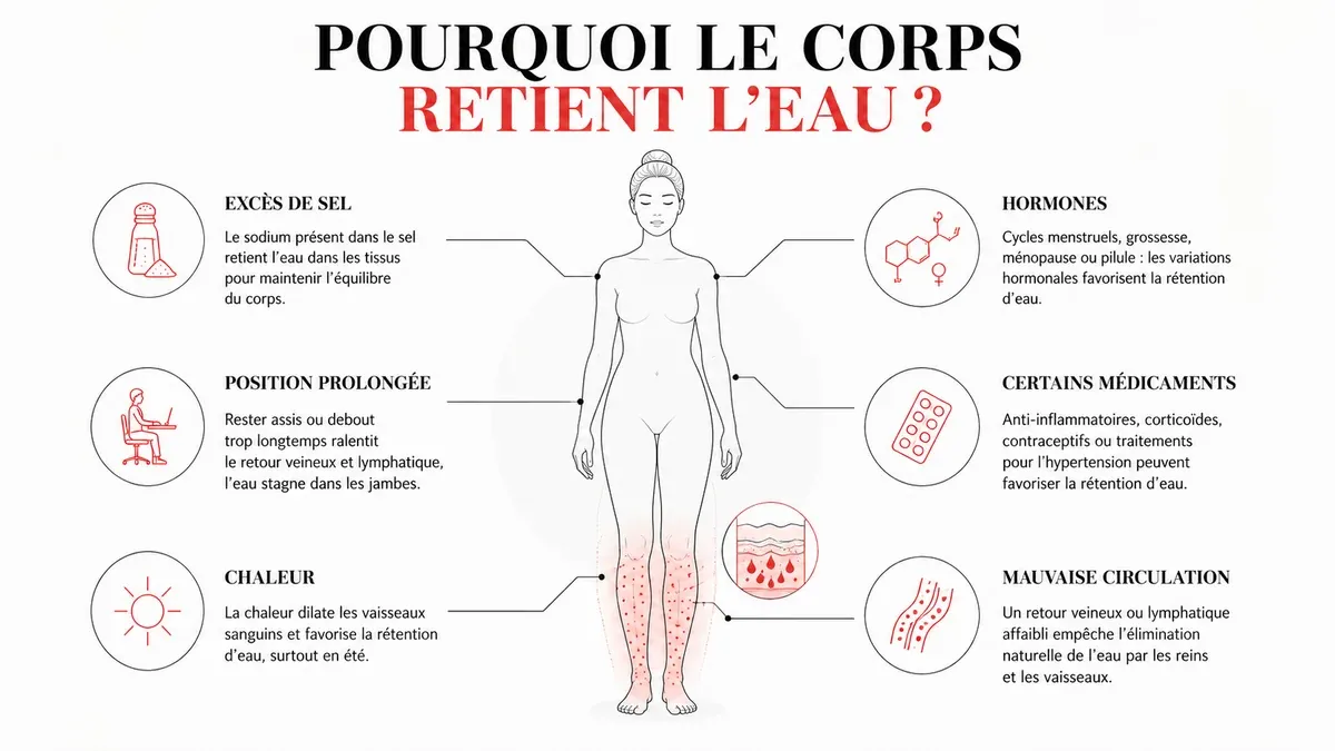 Infographie : Ce qui provoque la rétention d'eau