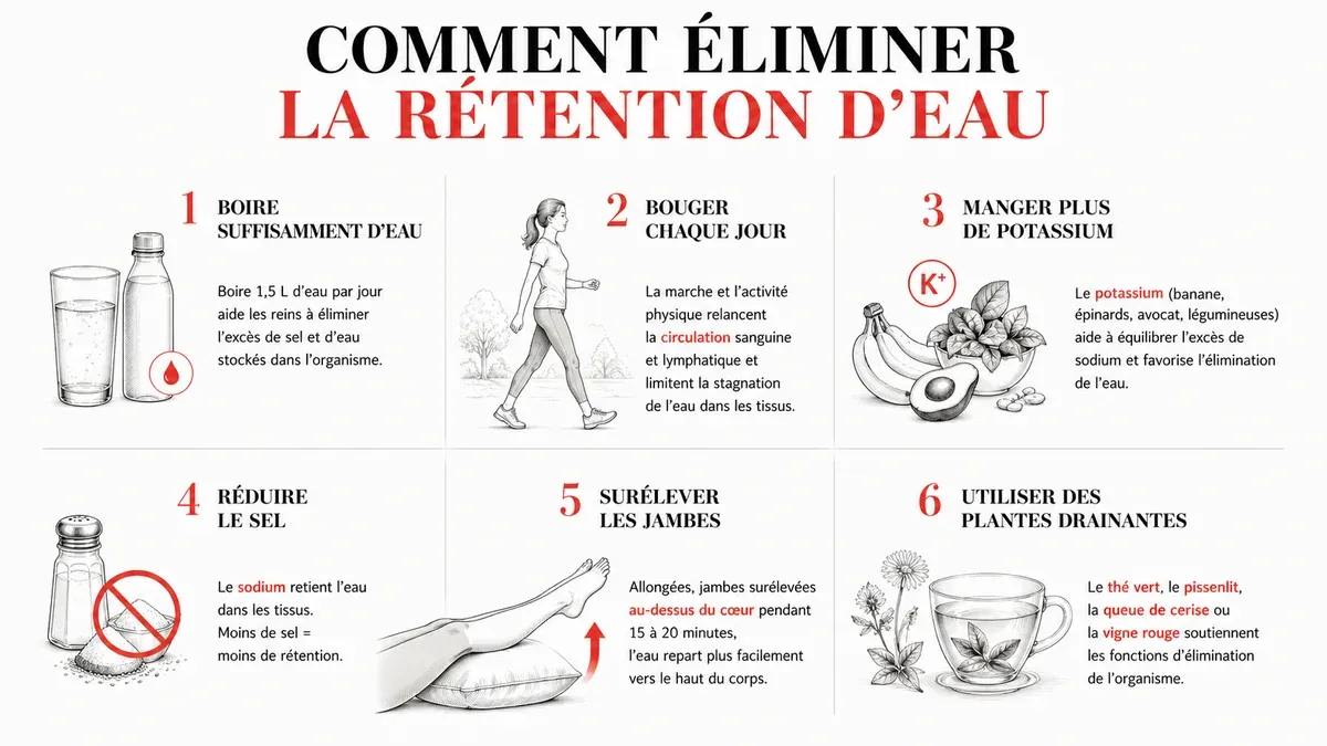 Infographie : Quelle eau boire en cas de rétention d'eau