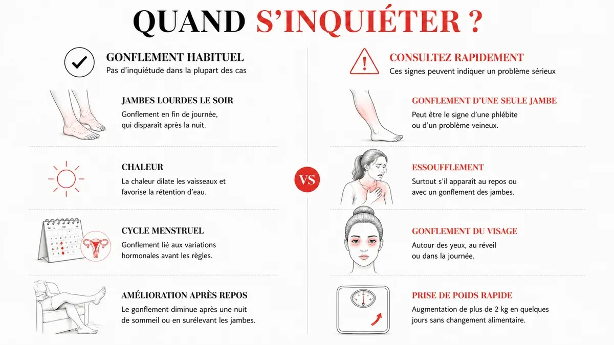 Infographie : Les erreurs courantes qui aggravent la rétention d'eau