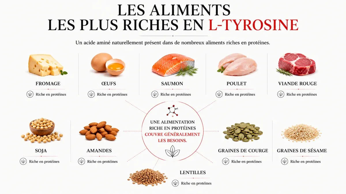 Infographie : Comment prendre la L-tyrosine : dose et moment