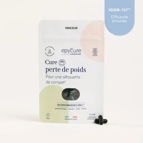 Sachet de la Cure perte de poids Epycure avec ses gélules véganes