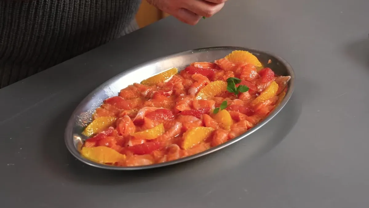 Carpaccio de truite aux agrumes