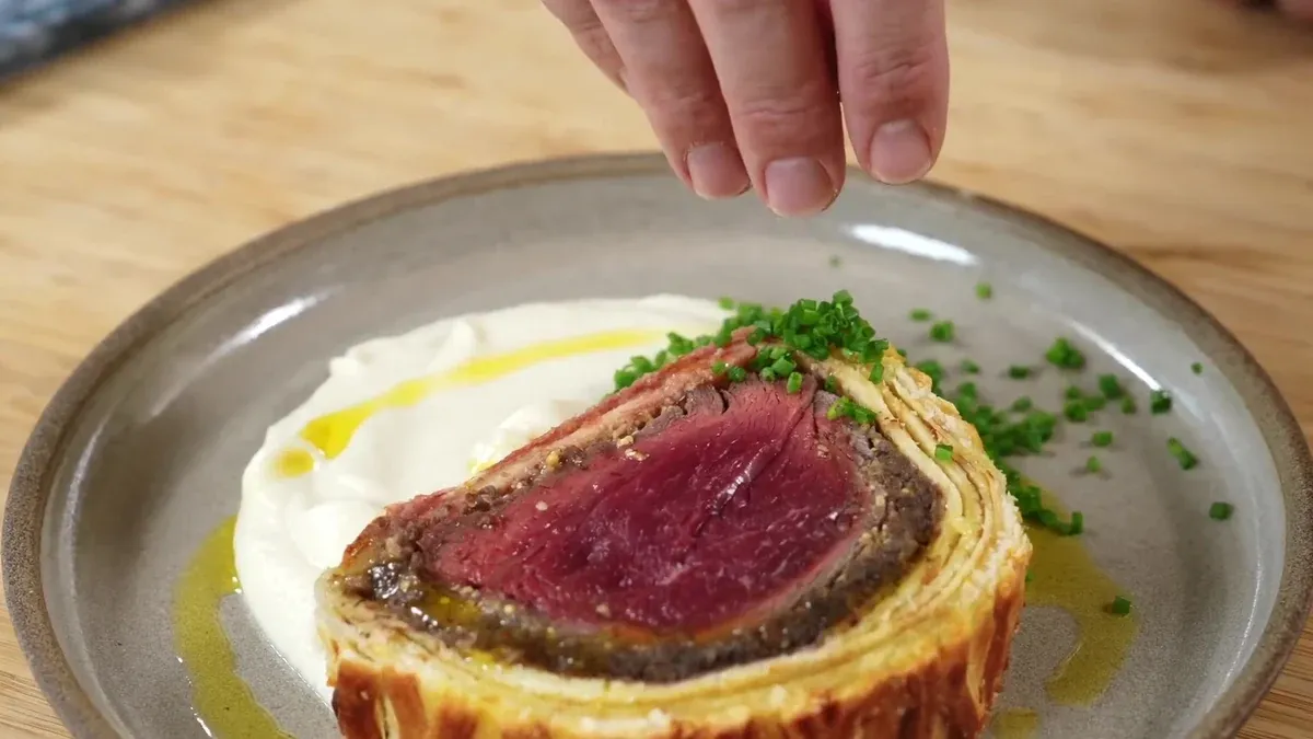 Bœuf Wellington et purée de céleri rave