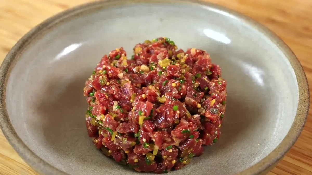 Tartare de boeuf traditionnel au couteau