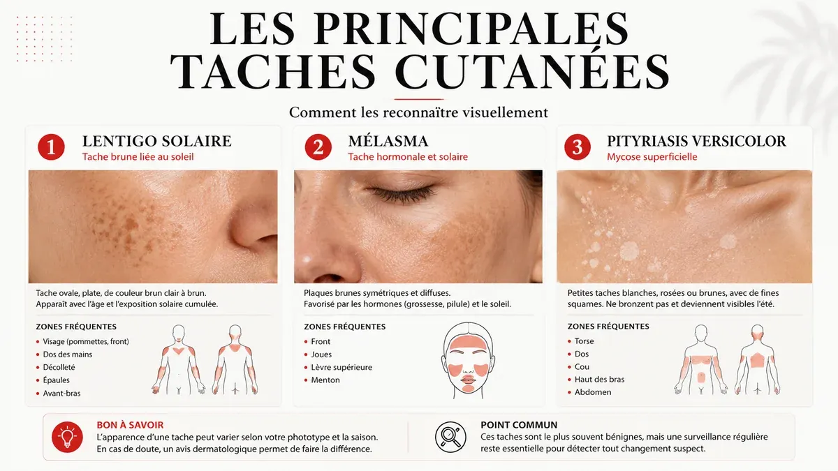 Infographie : Ce qui provoque l'apparition des taches sur la peau