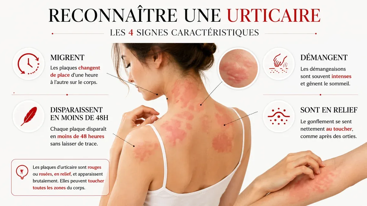 Infographie : Reconnaître une urticaire et la distinguer d'autre chose