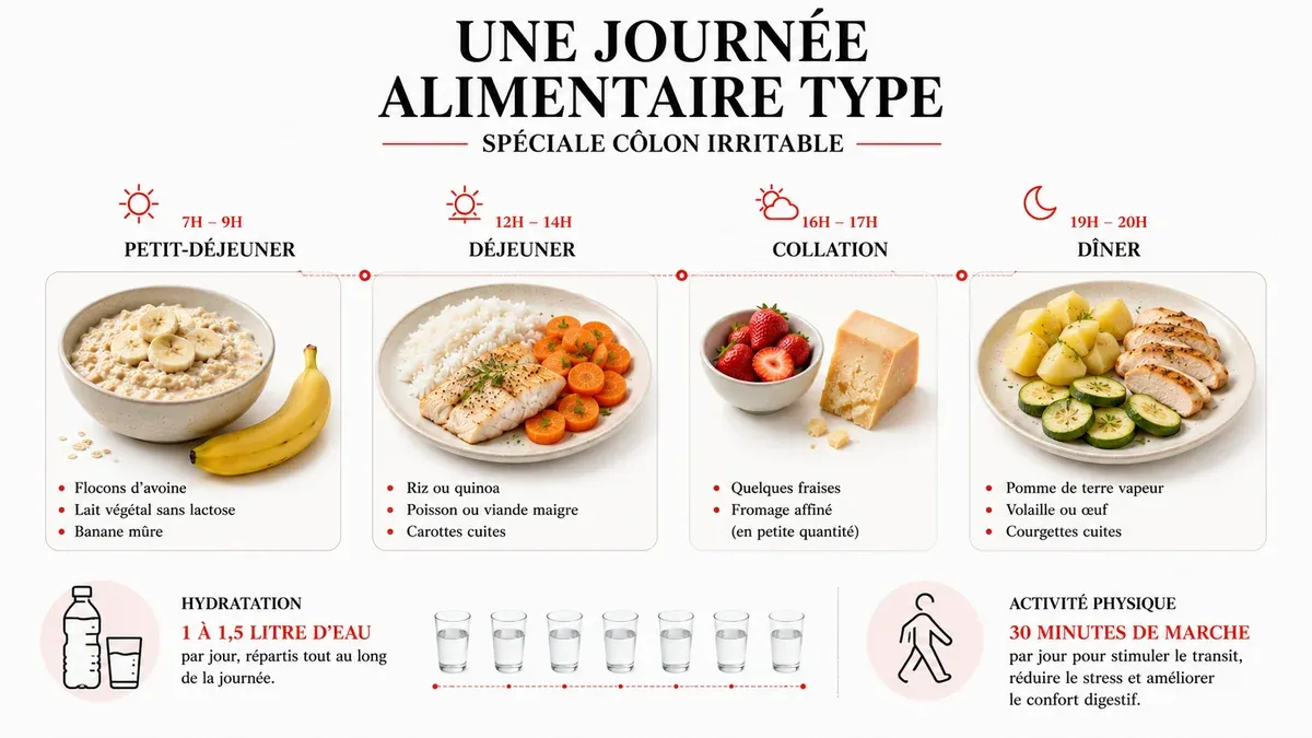 Infographie : Un exemple de menu type sur une journée