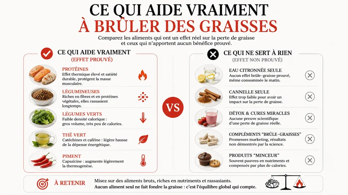 Infographie : Les erreurs qui annulent l'effet des aliments brûle-graisses