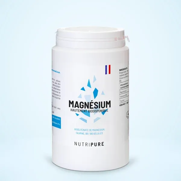 Pot de magnésium bisglycinate taurine et vitamine B6 Nutripure