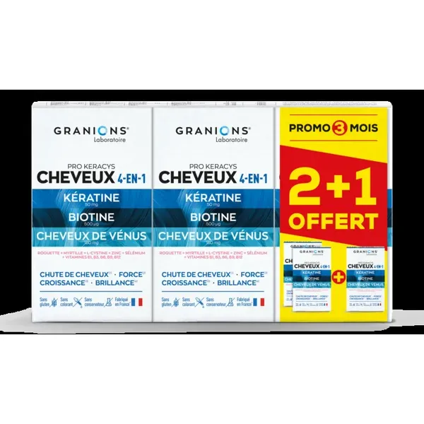 Boîte de Pro Keracys Cheveux 4 en 1 Granions