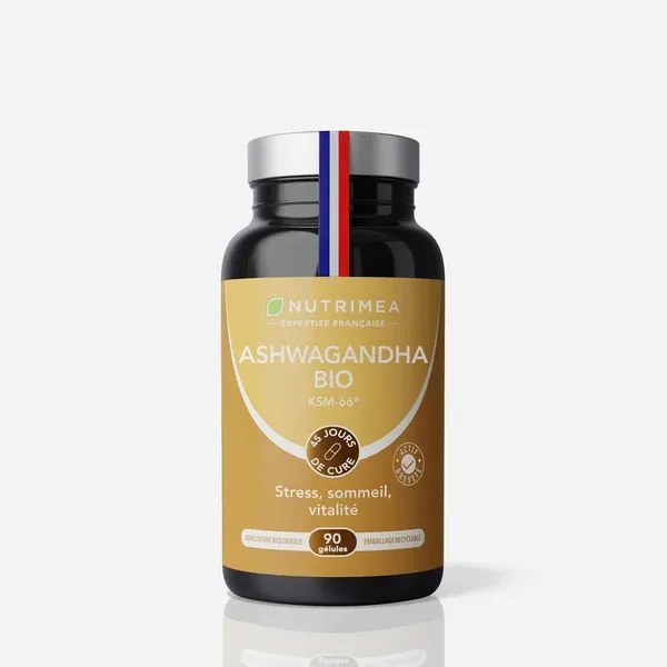 Flacon d'ashwagandha bio KSM-66 Nutrimea