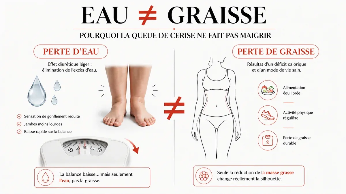 Infographie : Queue de cerise et minceur, ce qu'il faut comprendre