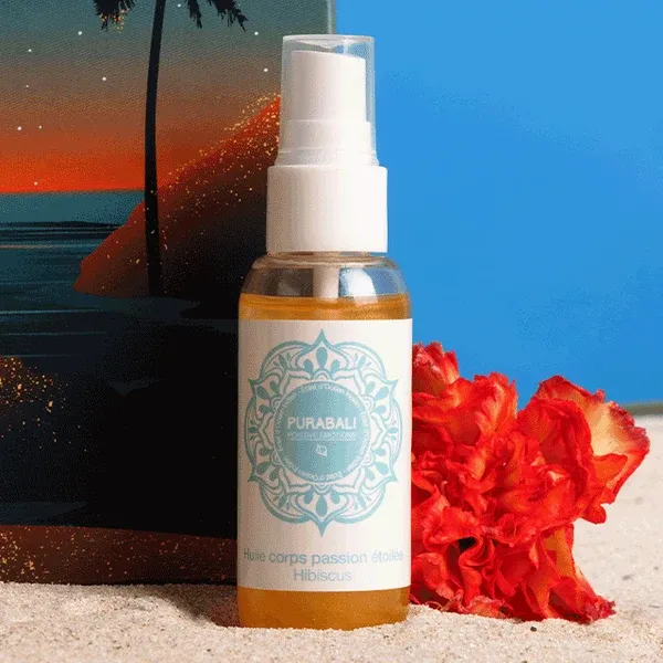 Huile Corps Après-Soleil pailletée Passion Étoilée Purabali