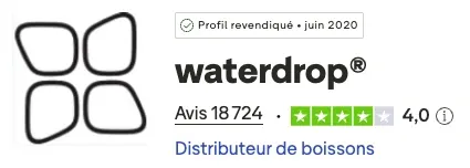 Fiche Trustpilot Waterdrop : 4,0 sur 5 pour 18 724 avis