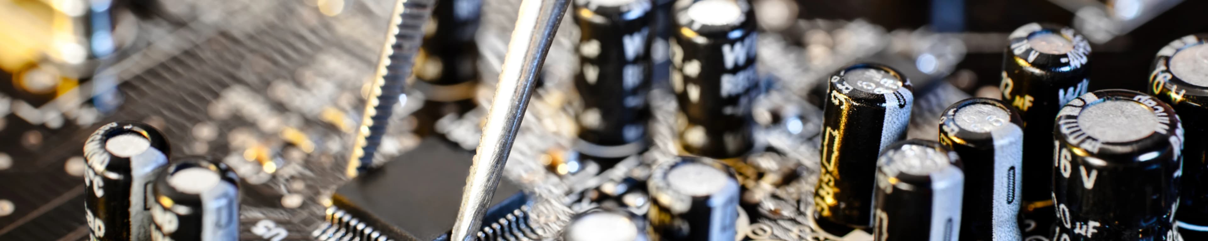 Macro photo of a motherboard