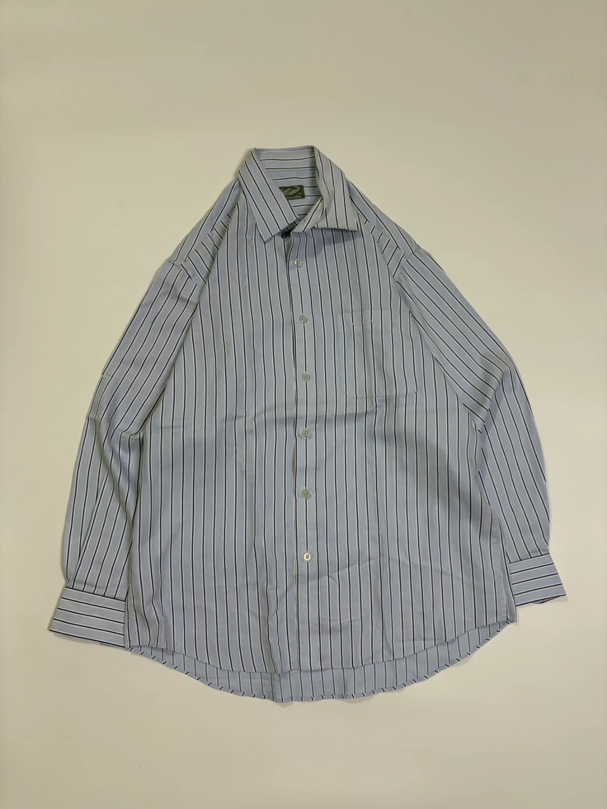 Crocodile Sky Blue Vertical Stripe Formal Shirt