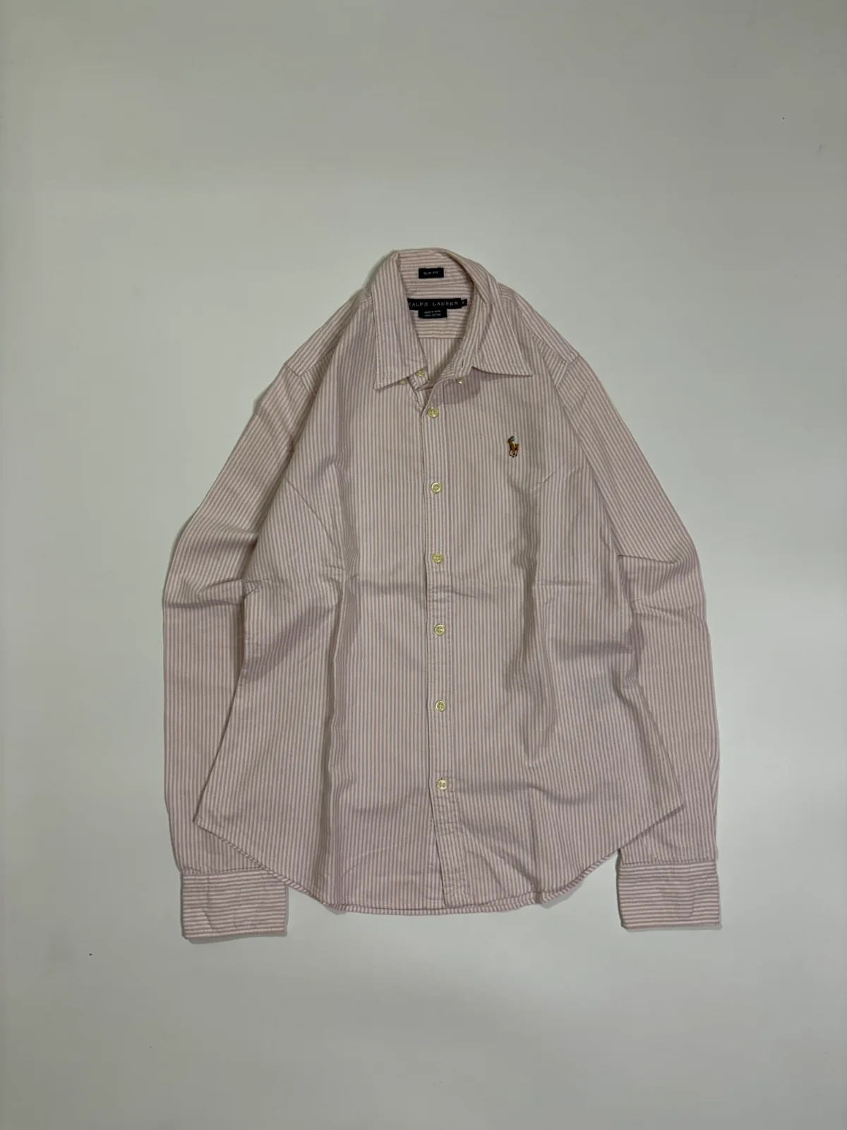 Ralph Lauren Pink Stripe Premium Oxford Shirt - View 1