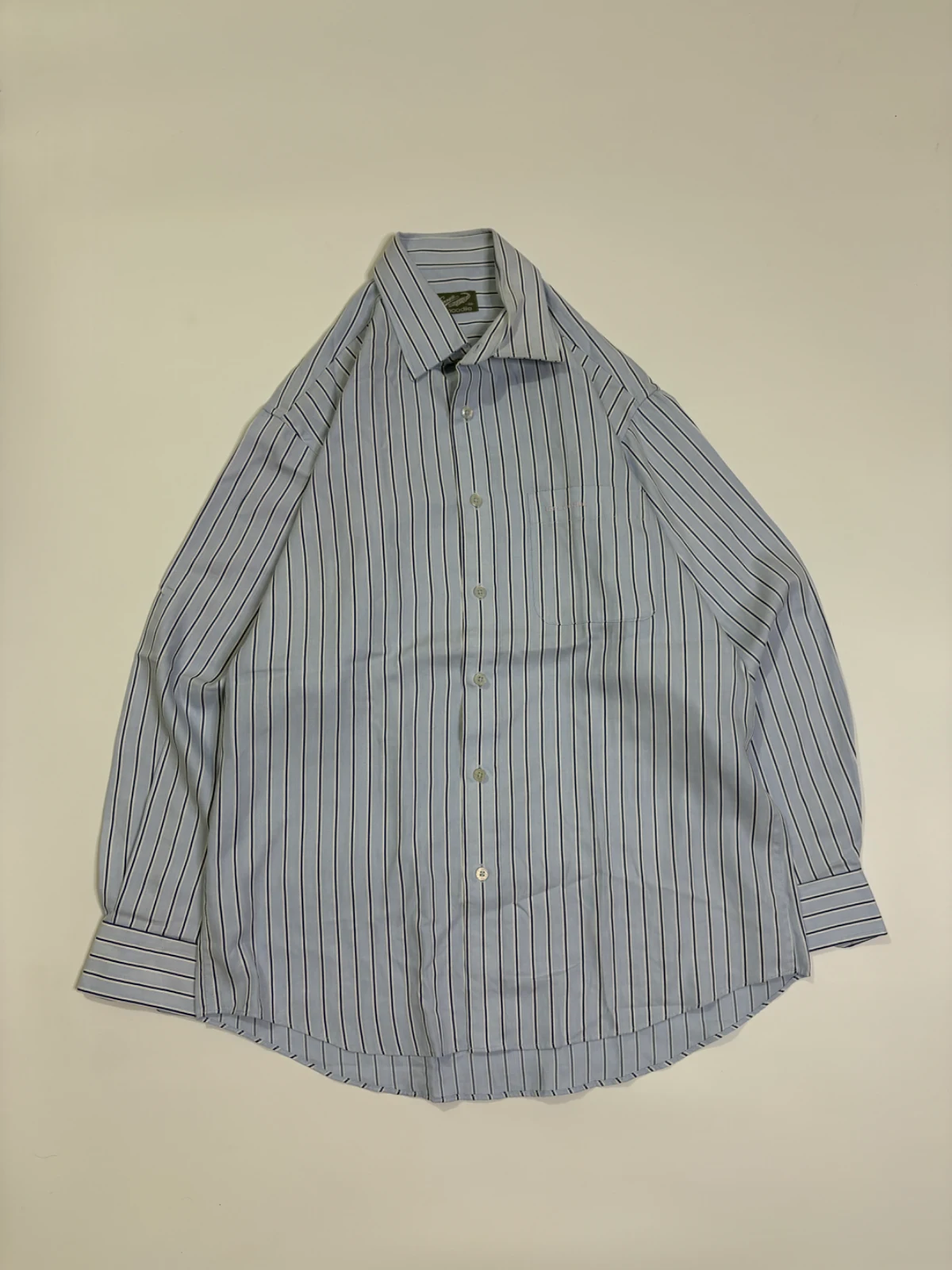 Crocodile Sky Blue Vertical Stripe Formal Shirt - View 1