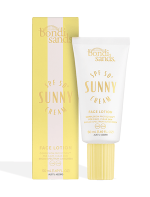produit-bondi sands - sunny cream spf 50+ face lotion| crème ensoleillé  spf 50+ lotion visage 50ml